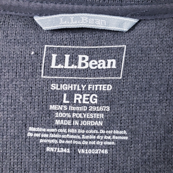 L.L. Bean Slightly Fitted Sweater Fleece Jacket Full Zip Gray Men's Large - Picture 9 of 10
